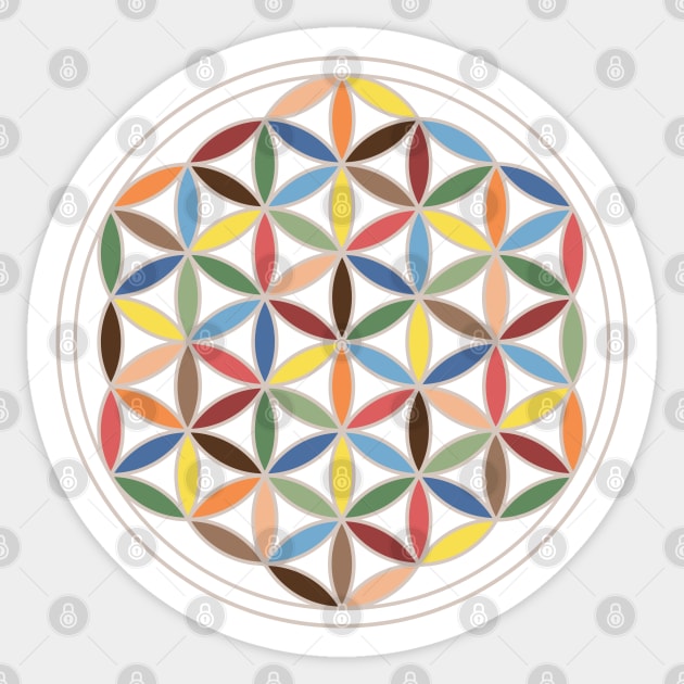 Flower of Life - Retro Colors Sticker by NataliePaskell